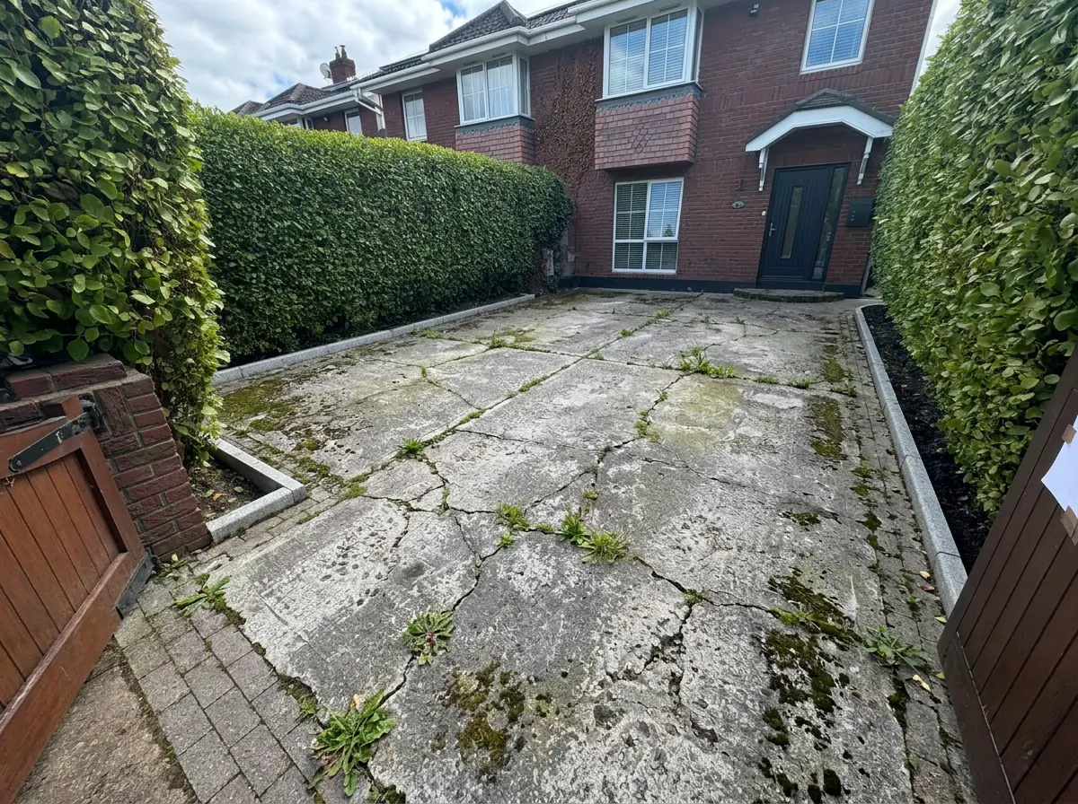 Before: old worn driveway