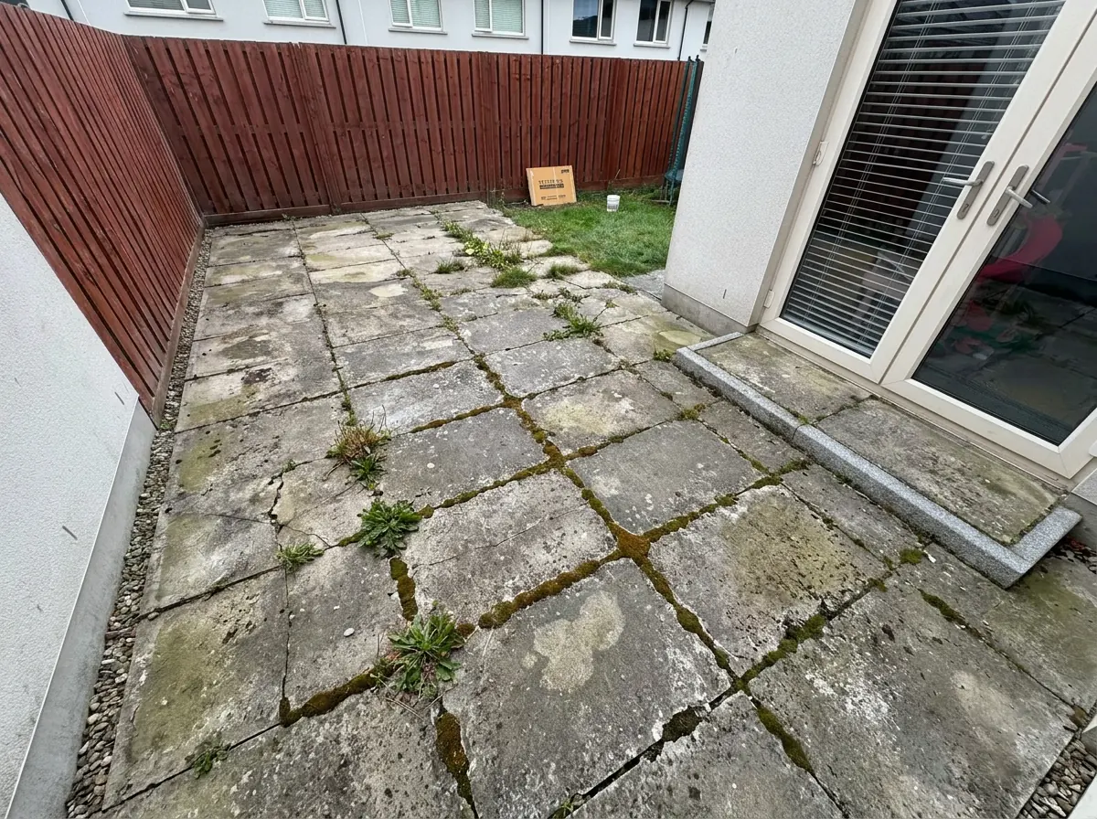 Before: old worn driveway
